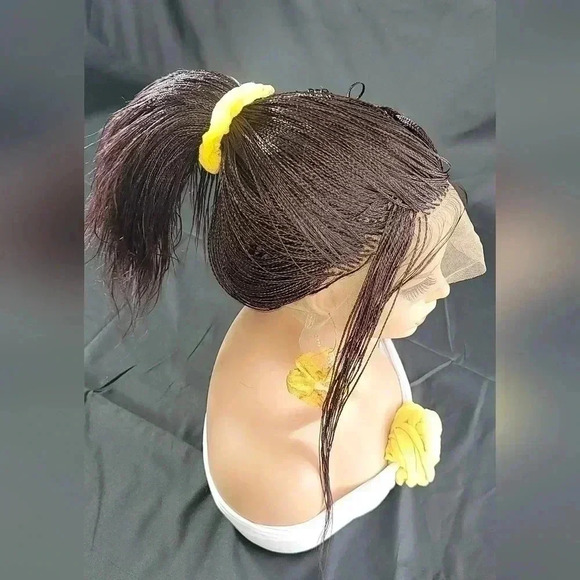 Braided full  Lace Wig Micro millions braids, medium, #99j red wine N… - Picture 14 of 17